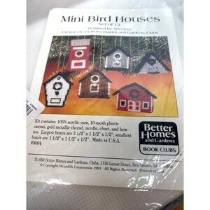10 Needlepoint Mini Bird Houses Craft Kit